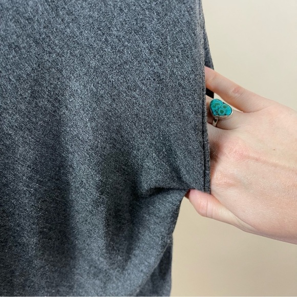 Windsor Womens Large Buttery Charcoal Grey Flowy Dress Pockets A Line Lagenlook - Picture 4 of 7